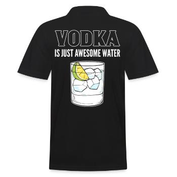 Vodka Is Just Awesome Water Wodka - Men's Polo Shirt - black - Back - Kai (181cm)