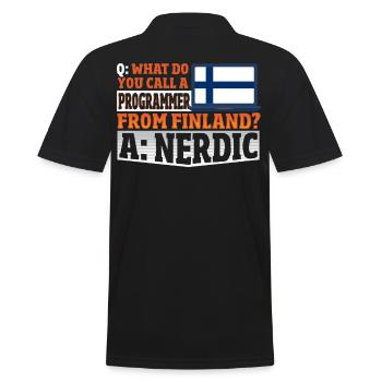 What do you call a Programmer from Finland? Nerd - Männer Poloshirt - Schwarz - Hinten - Kai (181cm)