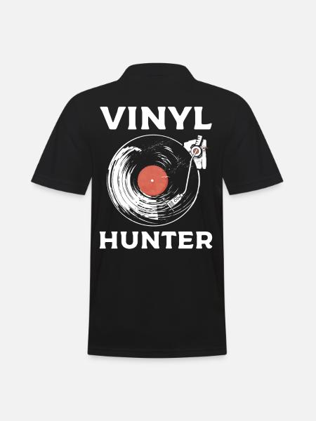 Vinyl Hunter Vinyl Record Collecting - Männer Poloshirt - Schwarz