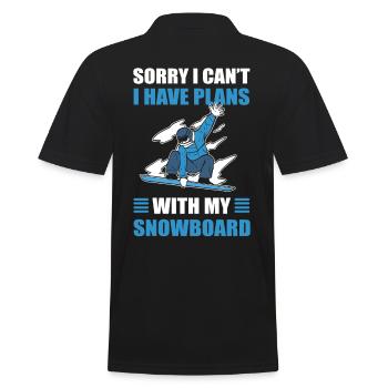 Désolé, je ne peux pas avoir de plans avec mon snowboard - Polo Homme - noir - Dos - Kai (181cm)