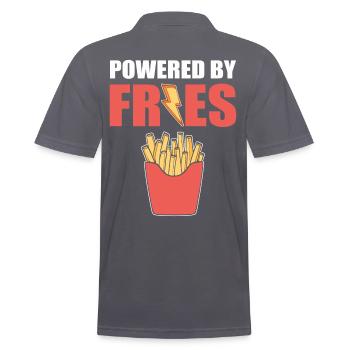 Powered by Fries Potato French Fries - Männer Poloshirt - Anthrazit - Hinten - Nico (186cm)