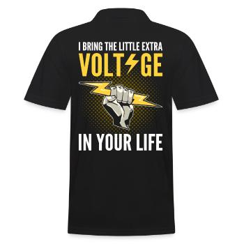 I Bring the Little Extra Voltage Electrician - Männer Poloshirt - Schwarz - Hinten - Kai (181cm)