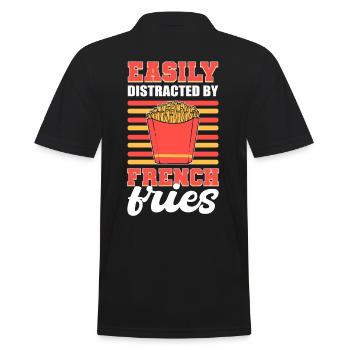Easily Distracted By French Fries Fried Potato - Men's Polo Shirt - black - Back - Kai (181cm)