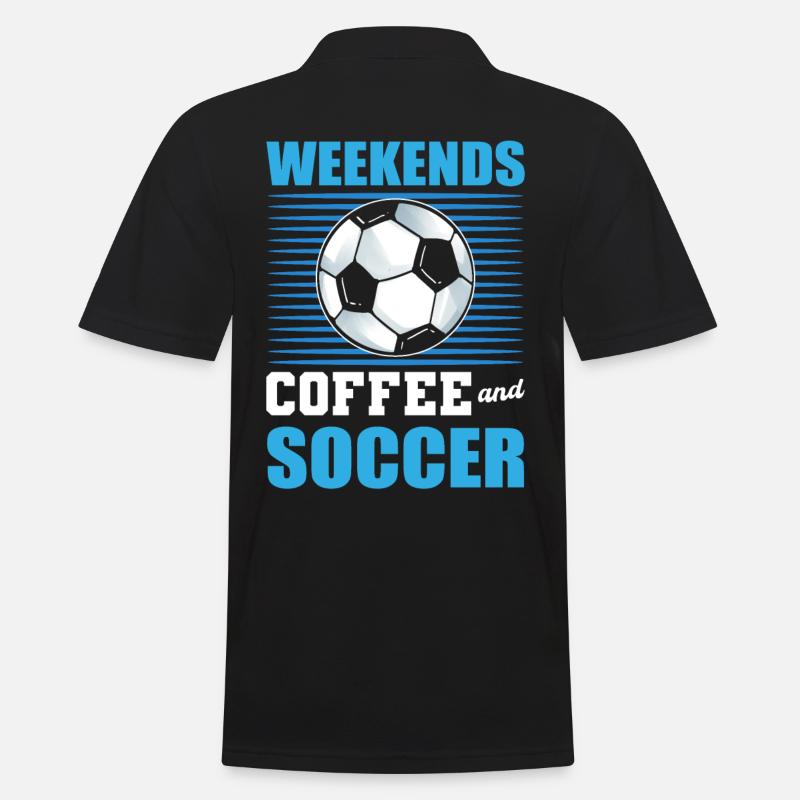 Weekends Coffe and Soccer - Männer Poloshirt - Schwarz