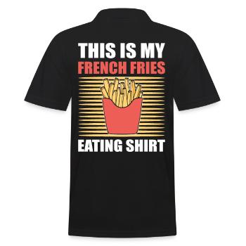 This Is My French Fries Eating Shirt Fried Potato - Men's Polo Shirt - black - Back - Kai (181cm)