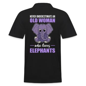 Never Underestimate An Old Woman Who Loves - Männer Poloshirt - Schwarz - Hinten - Kai (181cm)