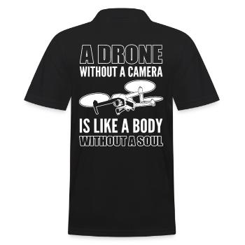 A Drone Without a Camera Is Like RC Drone Flying - Men's Polo Shirt - black - Back - Kai (181cm)