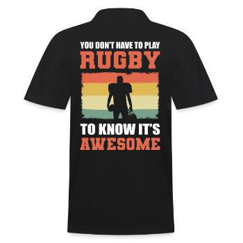 Vous n’avez pas besoin de jouer au rugby pour savoir que c’est génial - Polo Homme - noir - Dos - Kai (181cm)