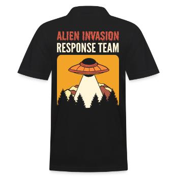 Alien Invasion Response Team Aliens UFO - Männer Poloshirt - Schwarz - Hinten - Kai (181cm)