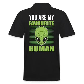 You Are My Favourite Human Aliens UFO - Männer Poloshirt - Schwarz - Hinten - Kai (181cm)