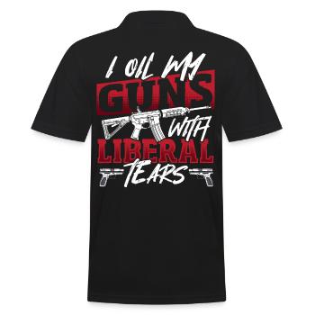 Oil Guns With Liberal Tear 2nd Amendment Gun Right - Men's Polo Shirt - black - Back - Kai (181cm)