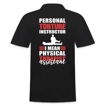 Personal Torture Instructor Physical Therapist - Men's Polo Shirt - black - Back - Kai (181cm)