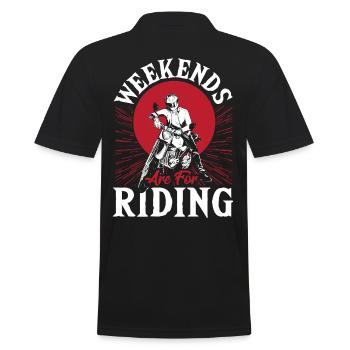 Weekends Are For Riding Motorcycle Biker - Men's Polo Shirt - black - Back - Kai (181cm)