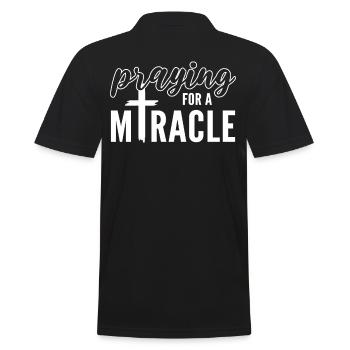 Praying for a Miracle Pastor Preacher - Men's Polo Shirt - black - Back - Kai (181cm)