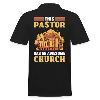 Ce pasteur a une église chrétienne géniale - Polo Homme - noir - Dos - Kai (181cm)