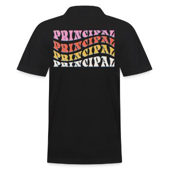 Directeur de l’école Retro Groovy Wave - Polo Homme - noir - Dos - Kai (181cm)