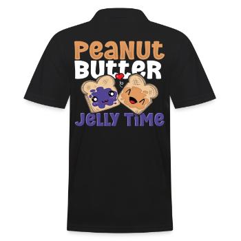 Peanut Butter Jelly Time PB & J Best Friends - Männer Poloshirt - Schwarz - Hinten - Kai (181cm)
