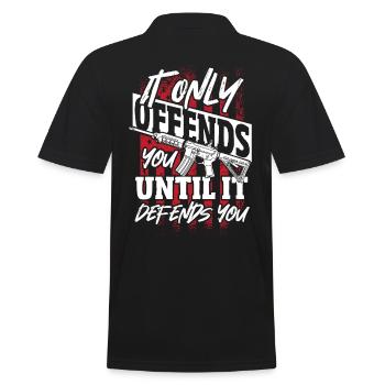 It Only Offends You til It Defends U 2nd Amendment - Men's Polo Shirt - black - Back - Kai (181cm)