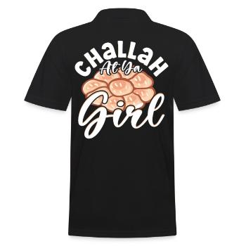 Challah At Ya Girl Hanukkah Jewish Holiday - Männer Poloshirt - Schwarz - Hinten - Kai (181cm)