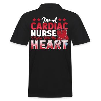 Je suis une infirmière cardiaque que j’écoute avec mon cœur - Polo Homme - noir - Dos - Kai (181cm)
