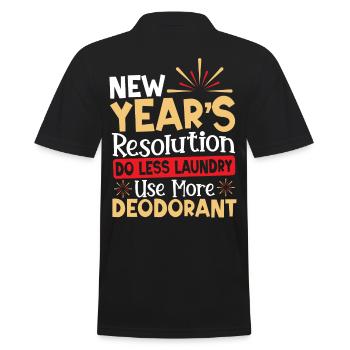 New Year's Resolution New Year's Day New Years - Men's Polo Shirt - black - Back - Kai (181cm)