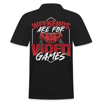Weekends Are For Video Games Gamer Gaming - Männer Poloshirt - Schwarz - Hinten - Kai (181cm)