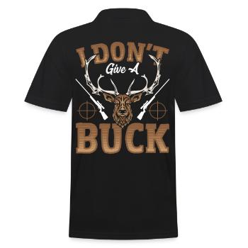 I Don't Give A Buck Deer Hunting Stag - Männer Poloshirt - Schwarz - Hinten - Kai (181cm)