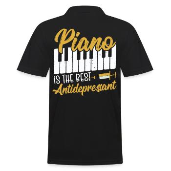 Piano Is The Best Antidepressant Keyboard Pianist - Men's Polo Shirt - black - Back - Kai (181cm)