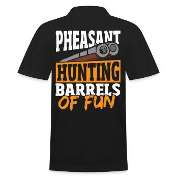 Pheasant Hunting Barrels Of Fun Pheasant Hunter - Men's Polo Shirt - black - Back - Kai (181cm)