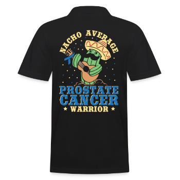 Nacho Average Prostate Cancer Warrior Light Blue - Männer Poloshirt - Schwarz - Hinten - Kai (181cm)