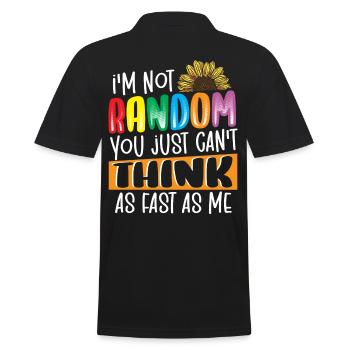 I'm Not Random ADHD Awareness ADHD Survivor - Männer Poloshirt - Schwarz - Hinten - Kai (181cm)