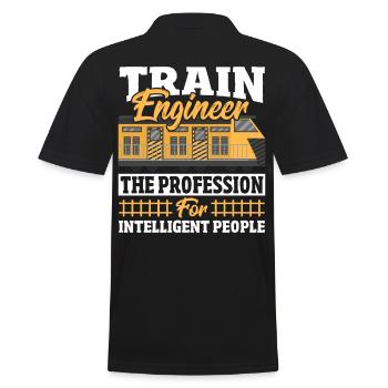 Train Engineer The Profession For Intelligent - Men's Polo Shirt - black - Back - Kai (181cm)