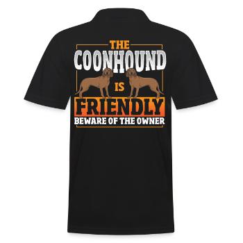 The Coonhound Is Friendly Beware of The Owner - Männer Poloshirt - Schwarz - Hinten - Kai (181cm)