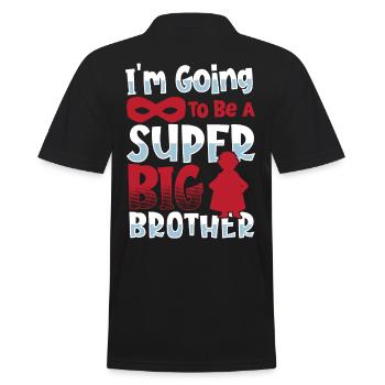 I'm Going To Be A Super Big Brother Sister - Men's Polo Shirt - black - Back - Kai (181cm)