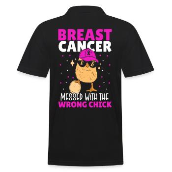 I'm A Survivor Cancer Messed With Wrong Girl - Men's Polo Shirt - black - Back - Kai (181cm)