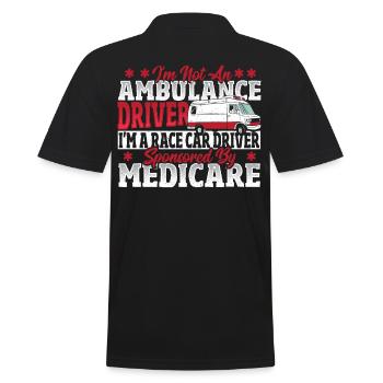 Ambulance Driver I'm A Race Car Driver Sponsored - Männer Poloshirt - Schwarz - Hinten - Kai (181cm)