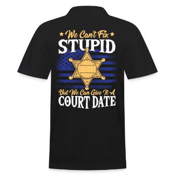 Nous ne pouvons pas réparer un stupide officier de police du shérif adjoint - Polo Homme - noir - Dos - Kai (181cm)