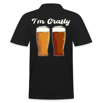 I'm Crafty Craft Beer Brewing - Männer Poloshirt - Schwarz - Hinten - Kai (181cm)