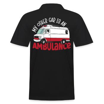 My Other Car Is An Ambulance EMT Driver Paramedic - Men's Polo Shirt - black - Back - Kai (181cm)