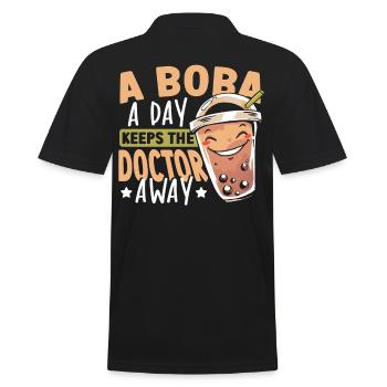 A Boba A Day Keeps The Doctor Away Boba Tea - Men's Polo Shirt - black - Back - Kai (181cm)