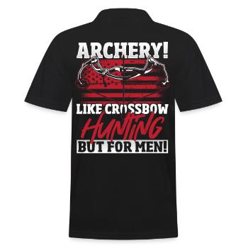 Archery! Like Crossbow Hunting But For Men! Bow - Men's Polo Shirt - black - Back - Kai (181cm)