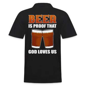 Beer Is Proof That God Loves Us Craft Beer Brewing - Männer Poloshirt - Schwarz - Hinten - Kai (181cm)