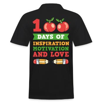 100 Days Of Inspiration Motivation and Love - Men's Polo Shirt - black - Back - Kai (181cm)