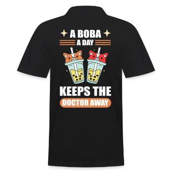A Boba A Day Keeps The Doctor Away Boba Tea - Men's Polo Shirt - black - Back - Kai (181cm)