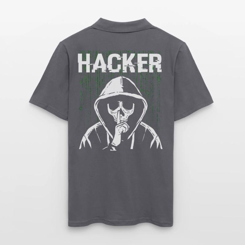 Hacker Skull Hacking Programmation Dark Net Polo Homme