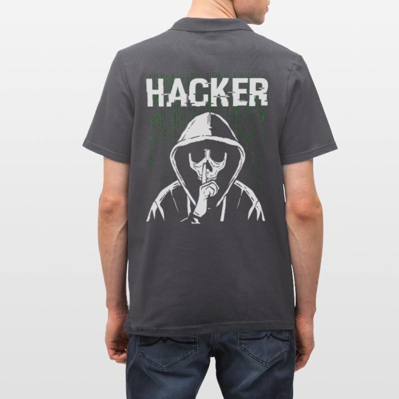 Hacker Skull Hacking Programming Dark Net Männer Poloshirt