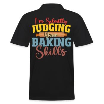 Je juge silencieusement vos compétences en pâtisserie - Polo Homme - noir - Dos - Kai (181cm)