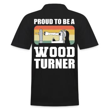 Proud To Be A Wood Turner Woodturning - Men's Polo Shirt - black - Back - Kai (181cm)