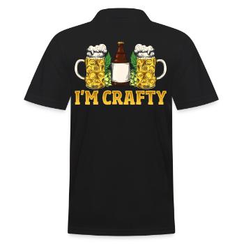 I'm Crafty Craft Beer Brewing - Männer Poloshirt - Schwarz - Hinten - Kai (181cm)