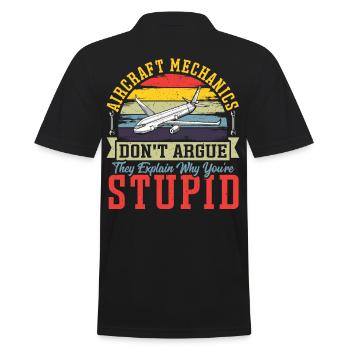 Aircraft Mechanics Don't Argue Aviation Mechanic - Men's Polo Shirt - black - Back - Kai (181cm)